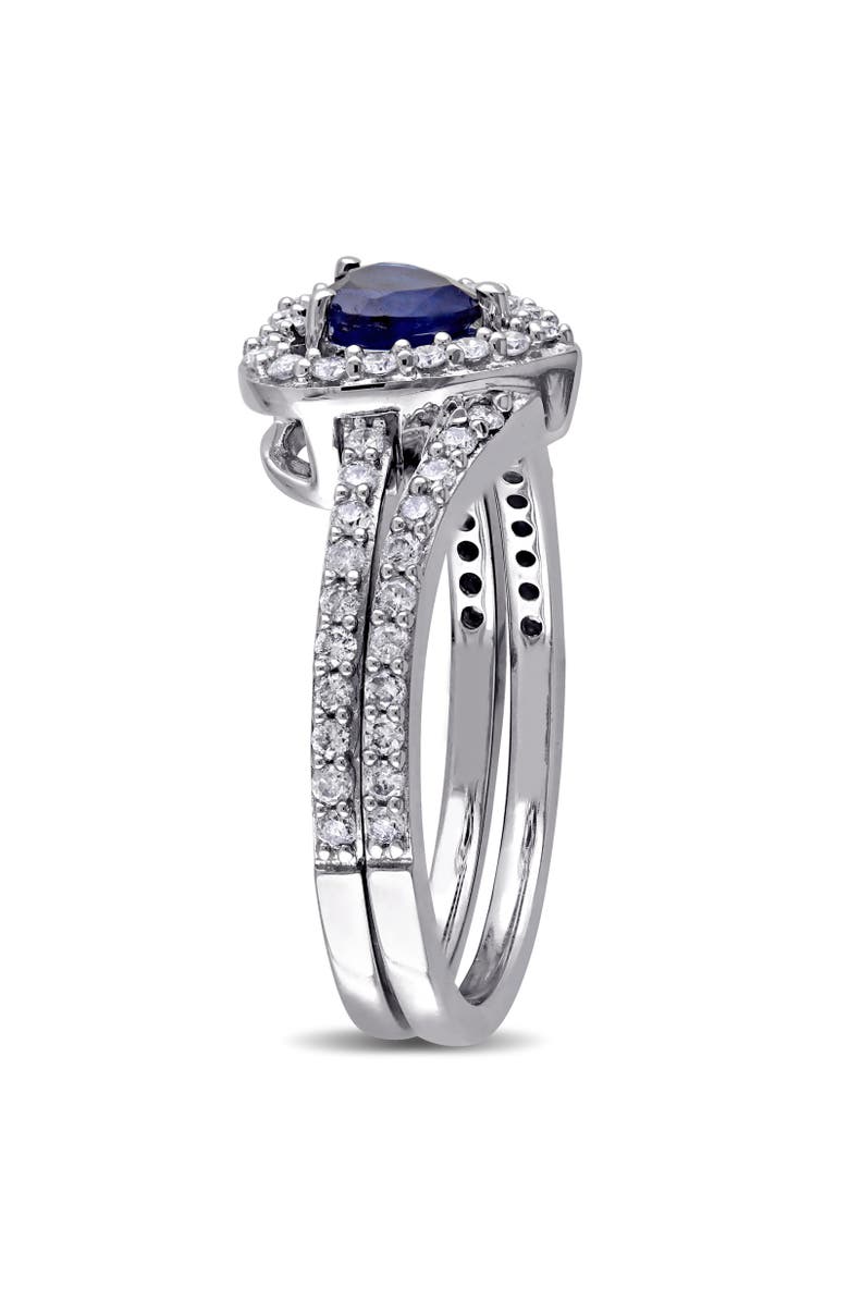 Julianna B. Diffused Sapphire & Diamond Heart Bridal Set, Alternate, color, Sapphire