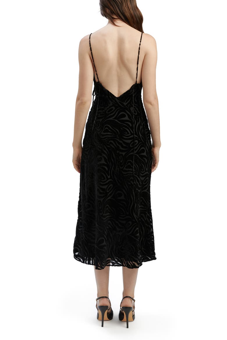 Paradiso Burnout Velvet Dress, Alternate, color, BLACK