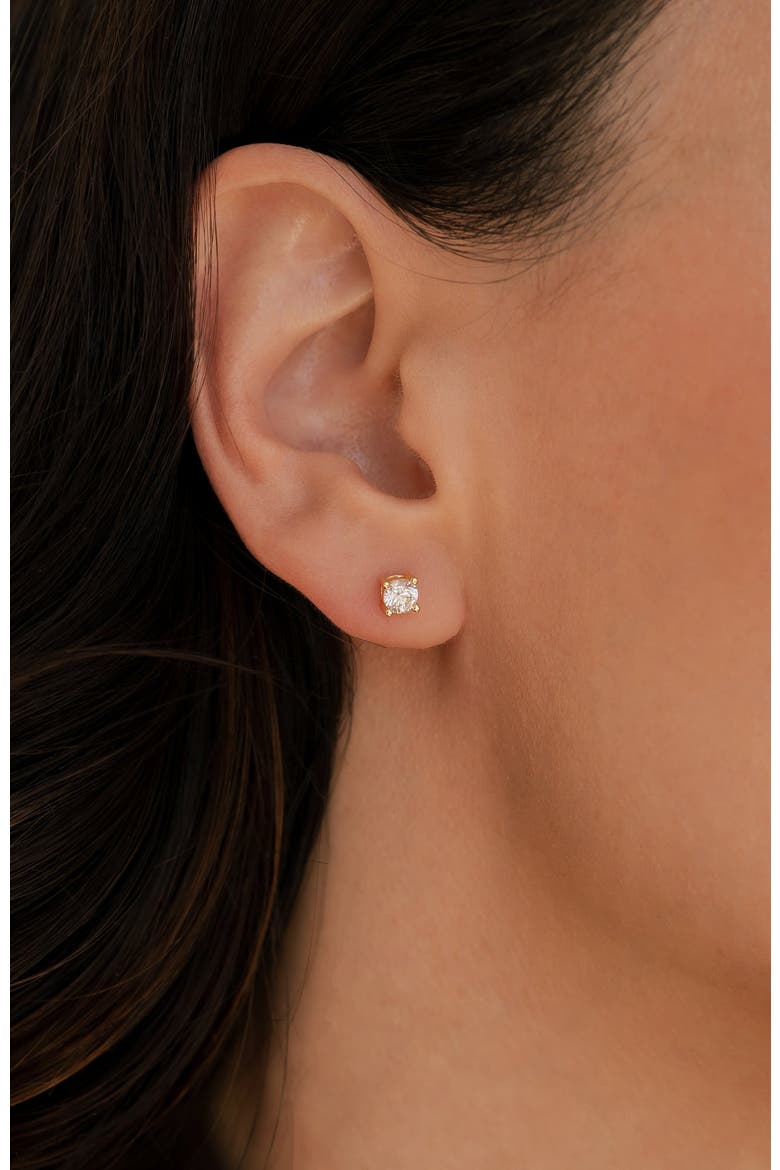 Classic Moissanite Stud Earrings, Alternate, color, Silver