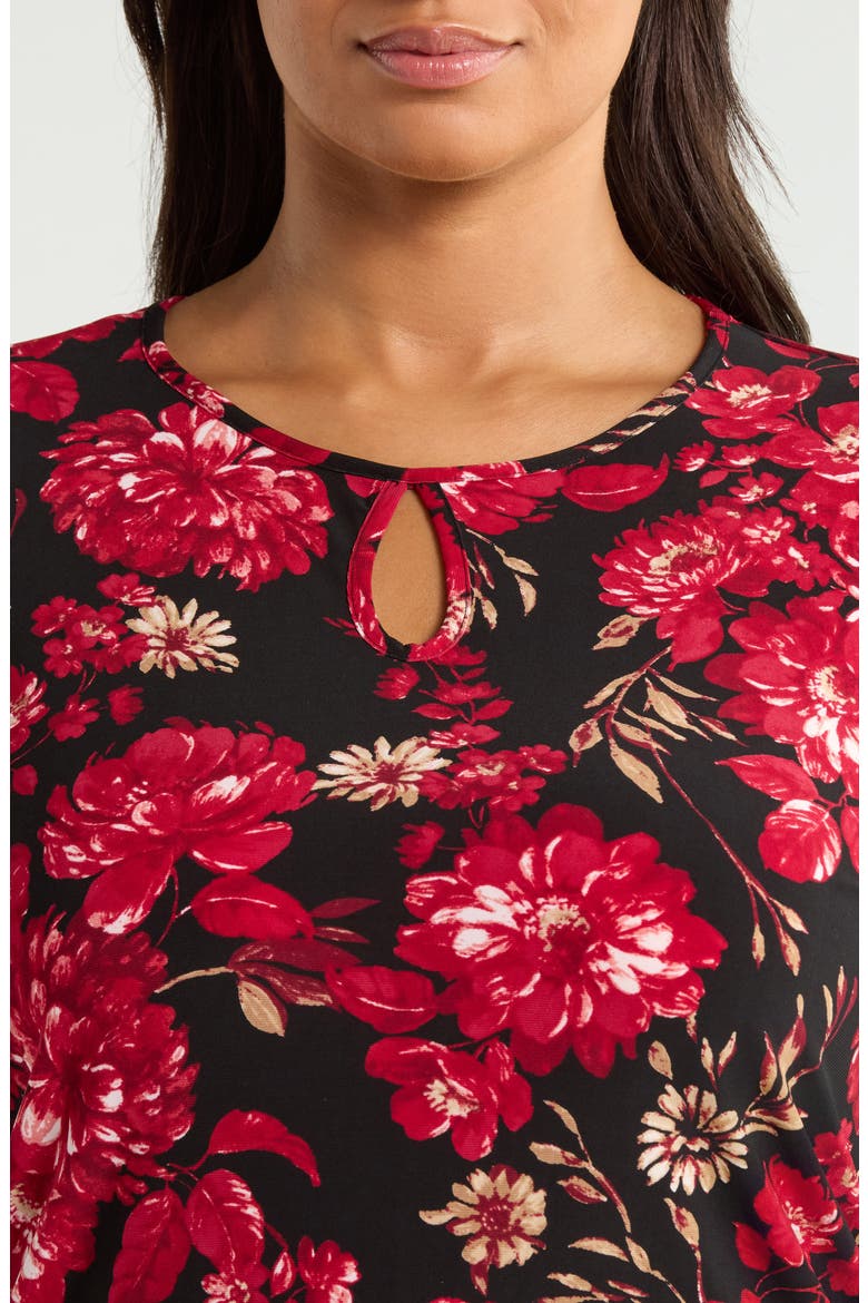 Keyhole Long Sleeve Top, Alternate, color, ANNE BLACK MULTI