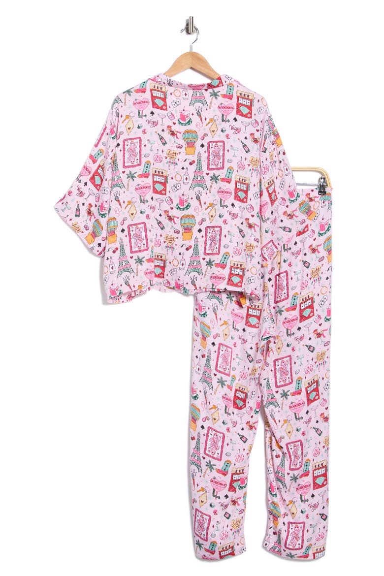 Wildest Dreams Satin Pajamas, Alternate, color, LUCKY PINK