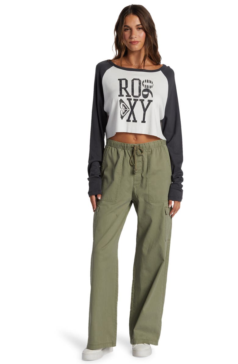 Roxy Heritage 90 Long Sleve Cotton Crop Graphic T-Shirt, Alternate, color, 