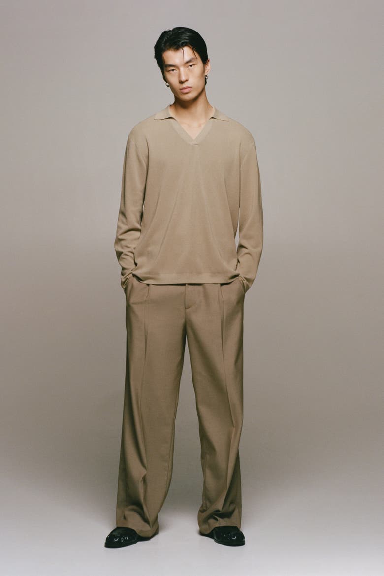 Cooling Regular-fit Knit Polo Shirt, Alternate, color, Beige