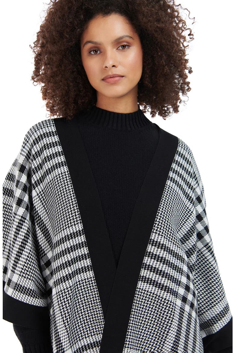 Neva Check Cotton Cape, Alternate, color, BLACK