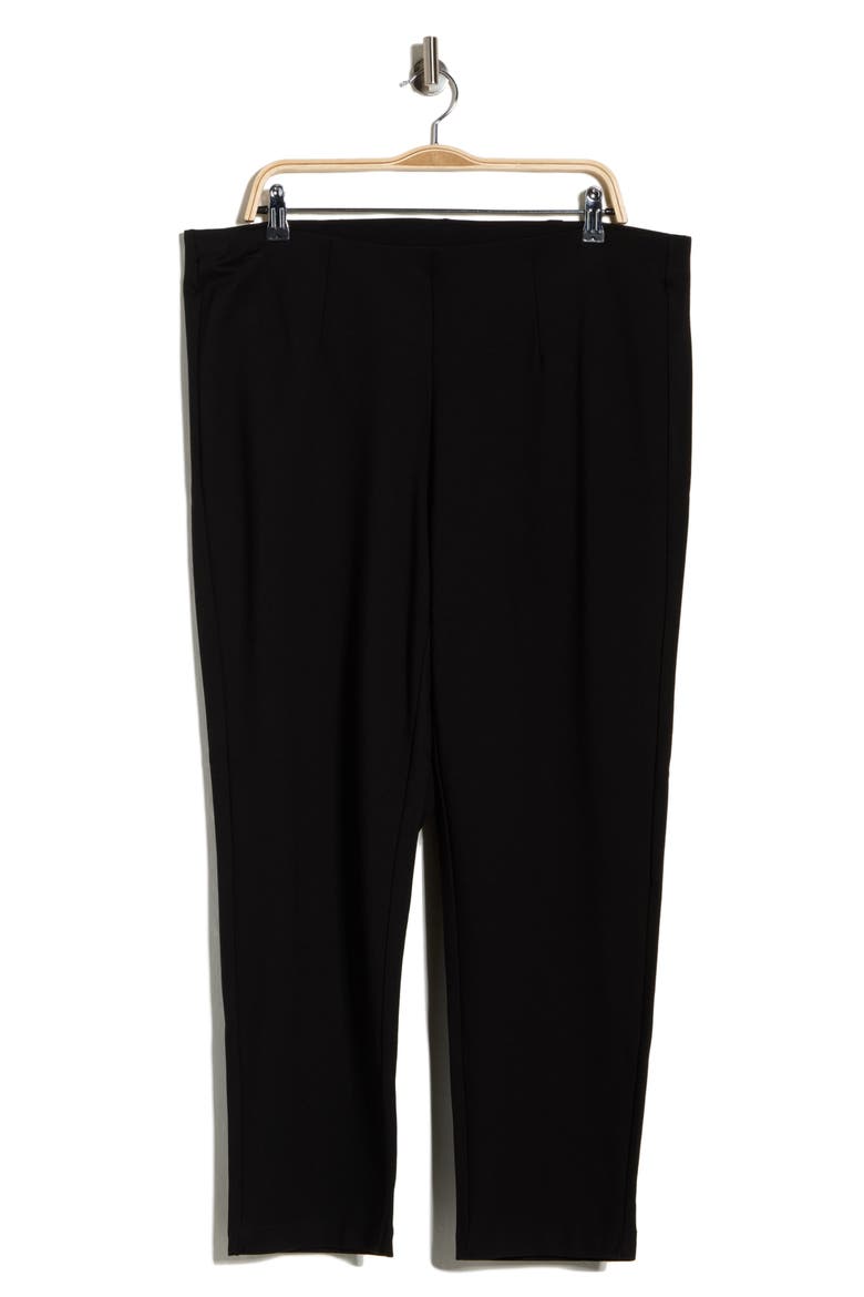 Pull-On Ponte Ankle Pants, Alternate, color, BLACK
