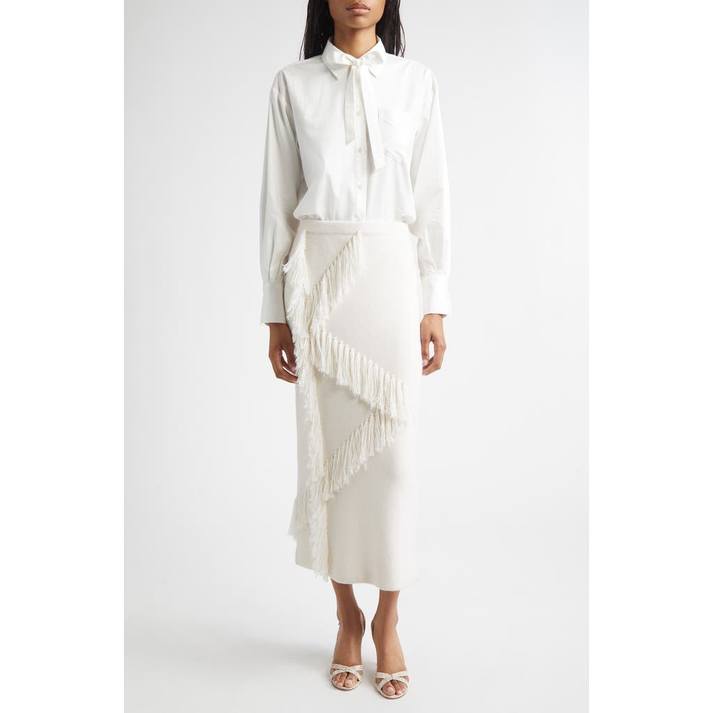 Derek Lam 10 Crosby Edeline Cotton Button-up Shirt With Tie In White
