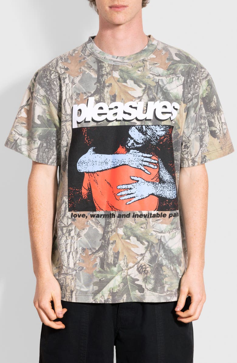 PLEASURES Embrace Graphic T-Shirt, Main, color, Camo