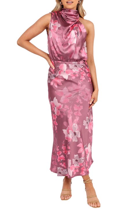 Anabelle Floral Satin Midi Dress