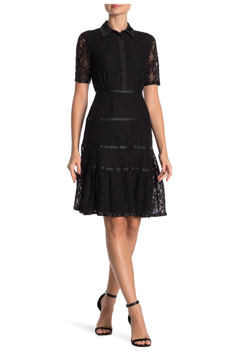 NANETTE NANETTE FOOTWR Short Sleeve Lace Dress, Alternate, color,