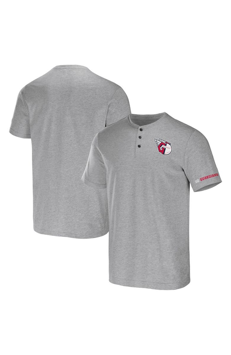 Darius Rucker Collection by Fanatics Men's Darius Rucker Collection by Fanatics Heather Gray Cleveland Guardians Henley T-Shirt, Main, color, Heather Gray