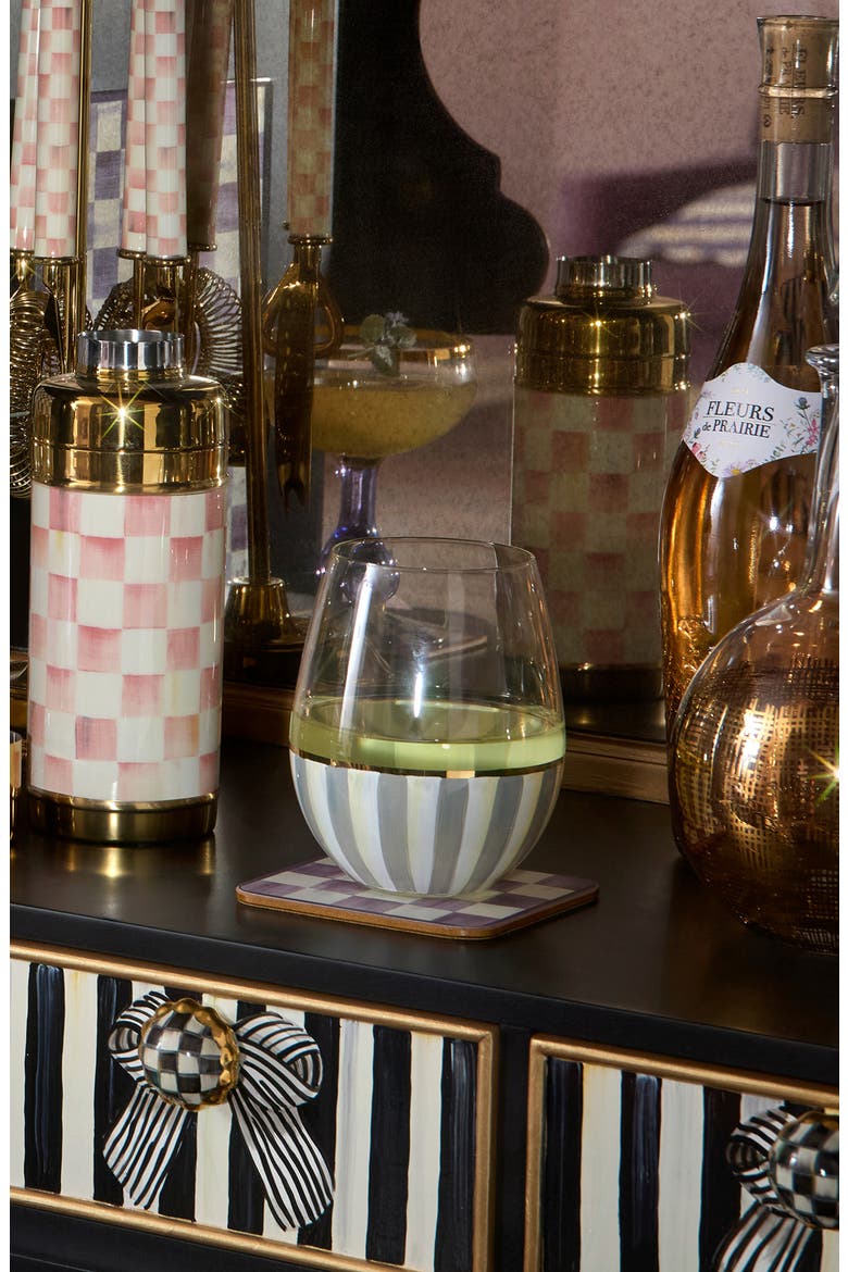 Sterling Stripe Stemless Wine Glass, Alternate, color, STERLING