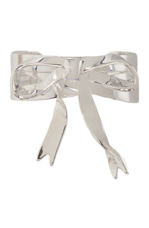 Silver bow cuff