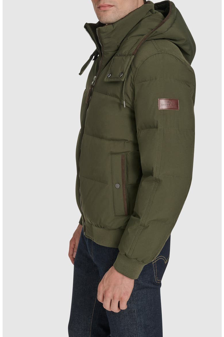 Langham Water Resistant Hooded Puffer Bomber Jacket, Alternate, color, FOREST
