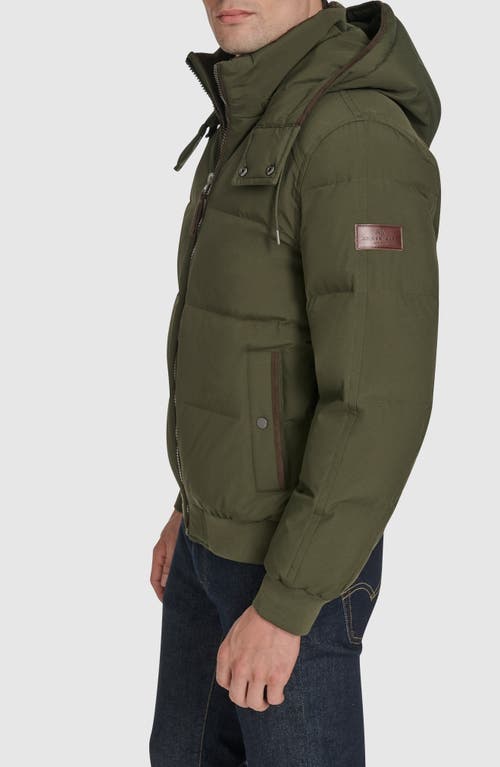 Andrew Marc Langham Water Resistant Hooded Puffer Bomber Jacket In Gray
