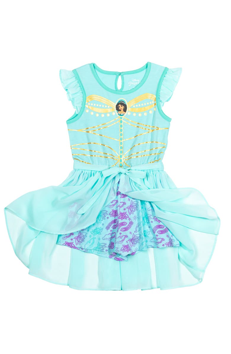 Disney Princess Cosplay Skirt Overlay Romper, Main, color, Princess Jasmine Blue Blue