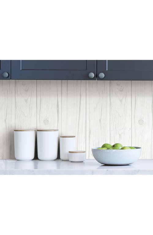 Wallpops White Barn Wood Peel & Stick Wallpaper In White