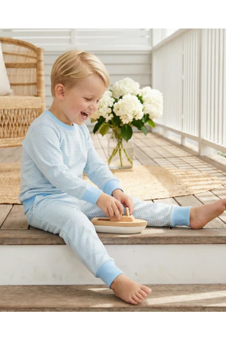 Seaside Stripe Little Lounger Sweatsuit, Alternate, color, Soft Blue and White Stripes