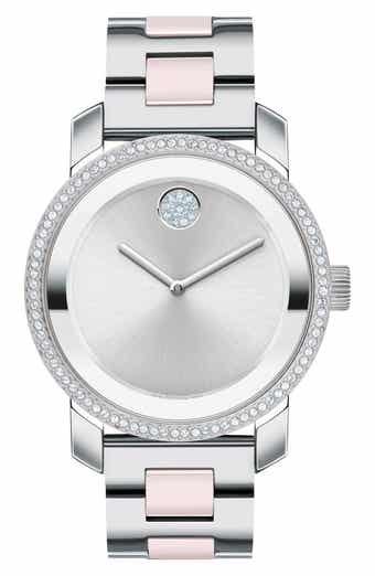 Movado Bold Iconic Crystal Bracelet Strap Watch, 36.3mm
