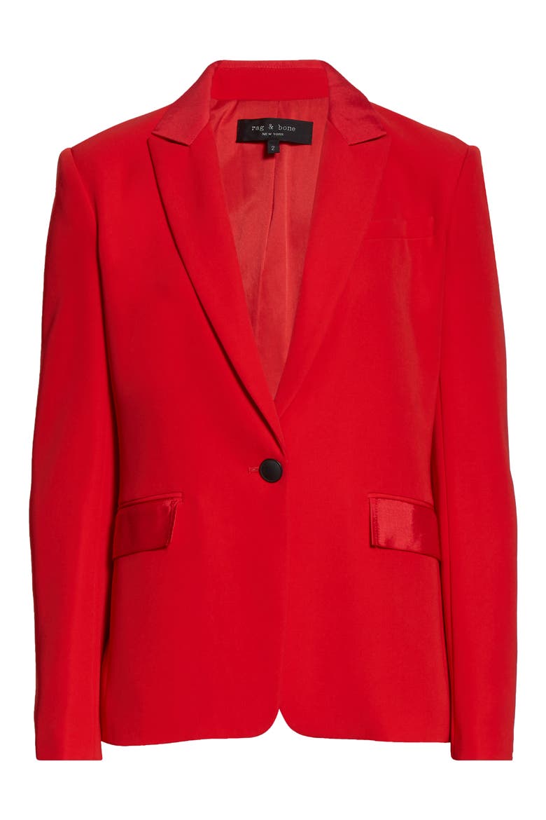 Rylie Grosgrain Trim Blazer, Alternate, color, TRUERED