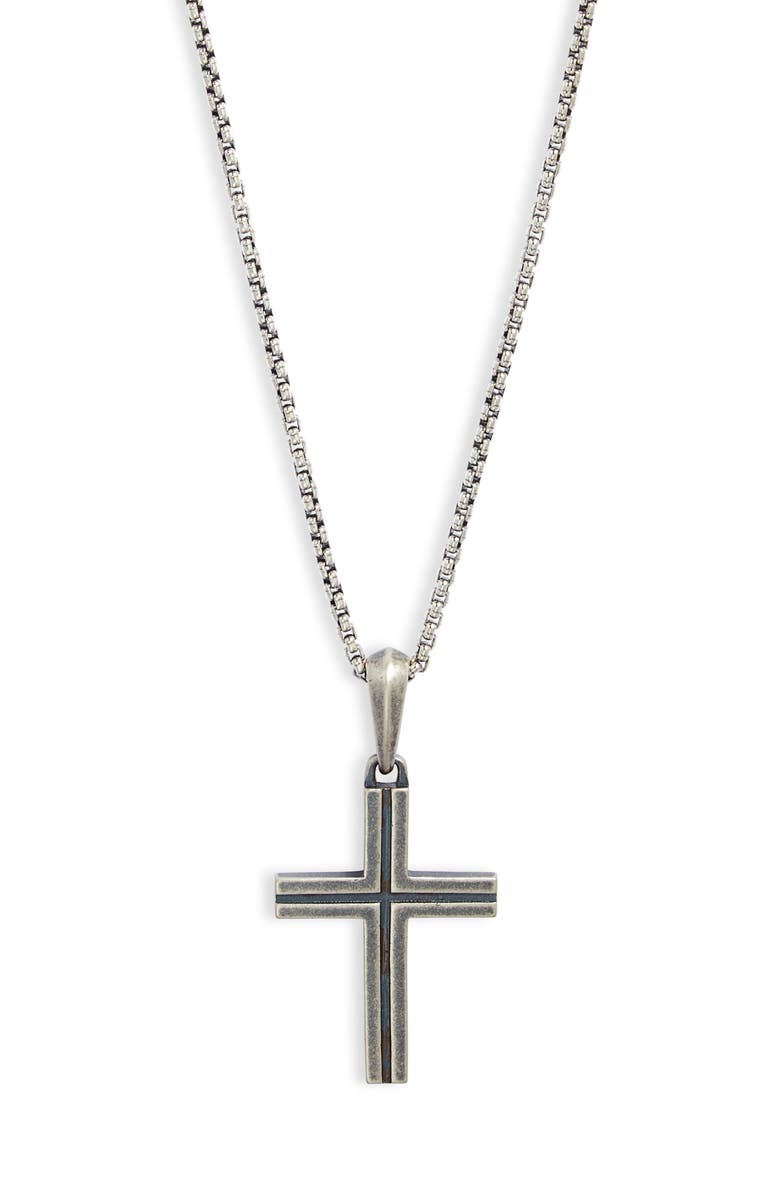 MIRANDA FRYE Men's Cross Pendant Necklace, Main, color, Silver