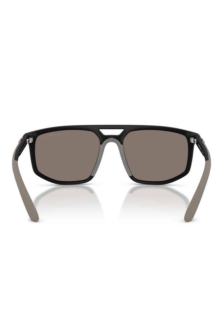 58mm Mirrored Square Sunglasses, Alternate, color, BLACK / GREY MIRROR SILVER