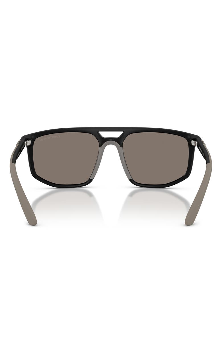 Emporio Armani 58mm Mirrored Square Sunglasses, Alternate, color, Black / Grey Mirror Silver