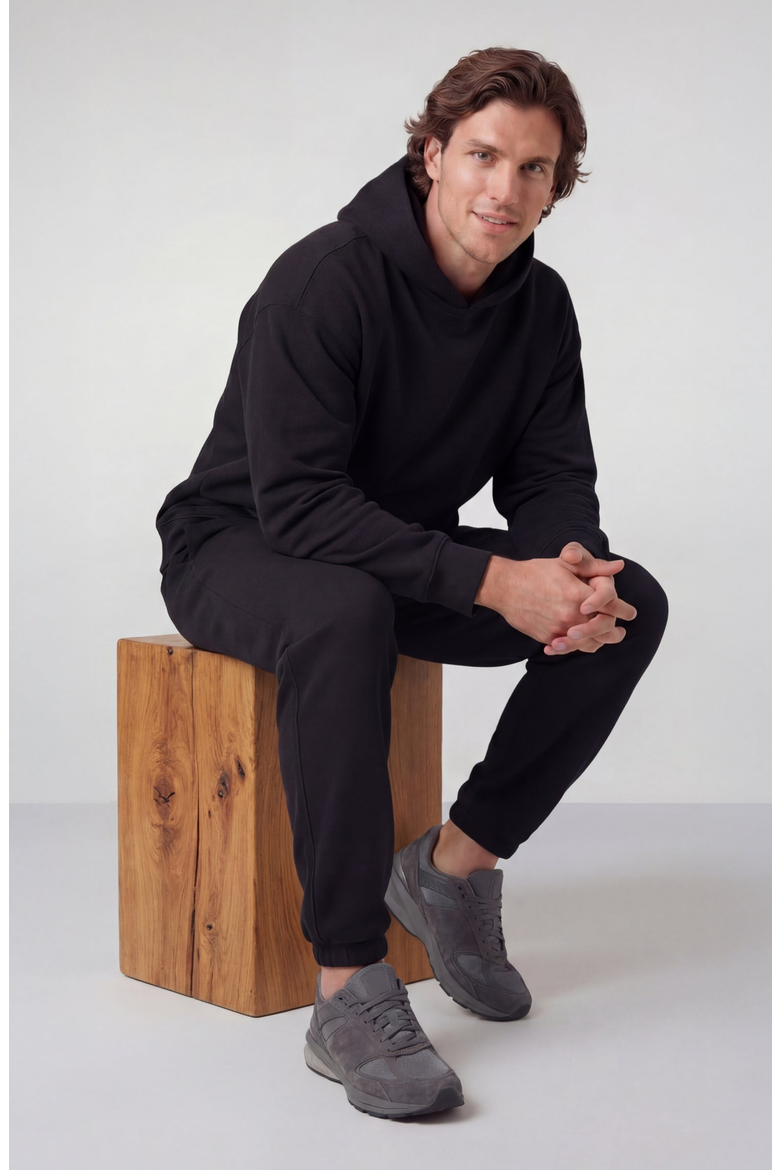Sandwash Hoodie, Alternate, color, True Black