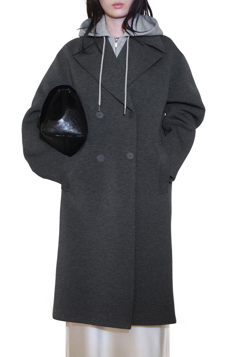 MANGO Hooded Mixed Media Coat, Main, color, 