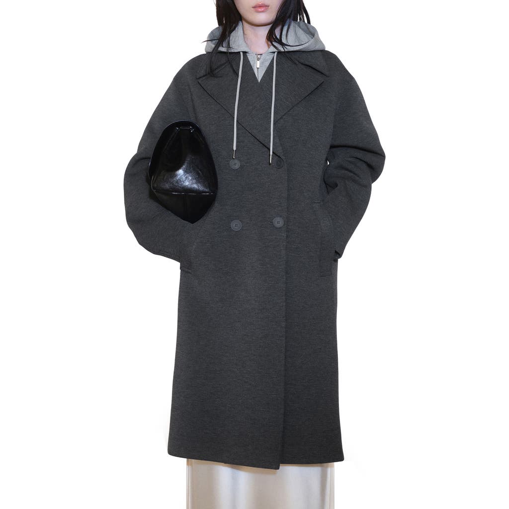 Mango Combined Coat With Hood Grey In Grey