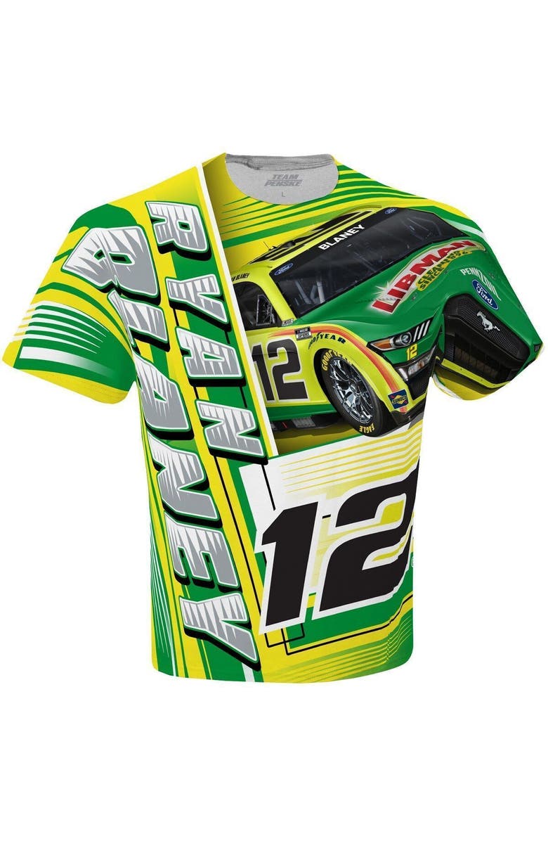 TEAM PENSKE Men's Team Penske White Ryan Blaney Menards Sublimated Dynamic Total Print T-Shirt, Alternate, color, 