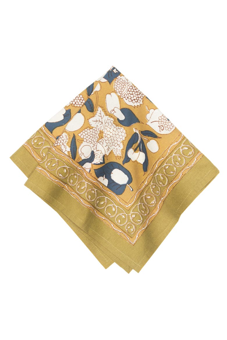 Forest Harvest Napkins, Main, color, Mustard/Blue 19" x 19"
