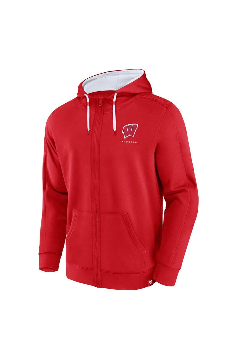 FANATICS Men's Fanatics Branded Red Wisconsin Badgers Power Index Full-Zip Hoodie, Alternate, color, Red