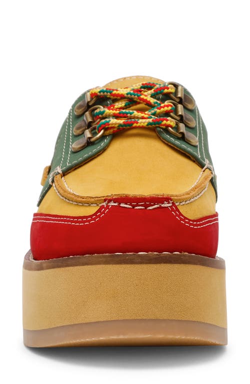 Steve Madden Benett Platform Boat Shoe In Natural Multi