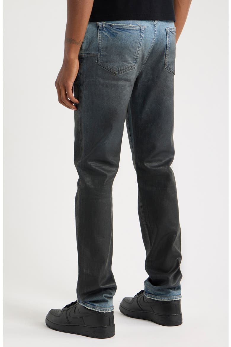Coated Gradient Skinny Jeans, Alternate, color, MID INDIGO