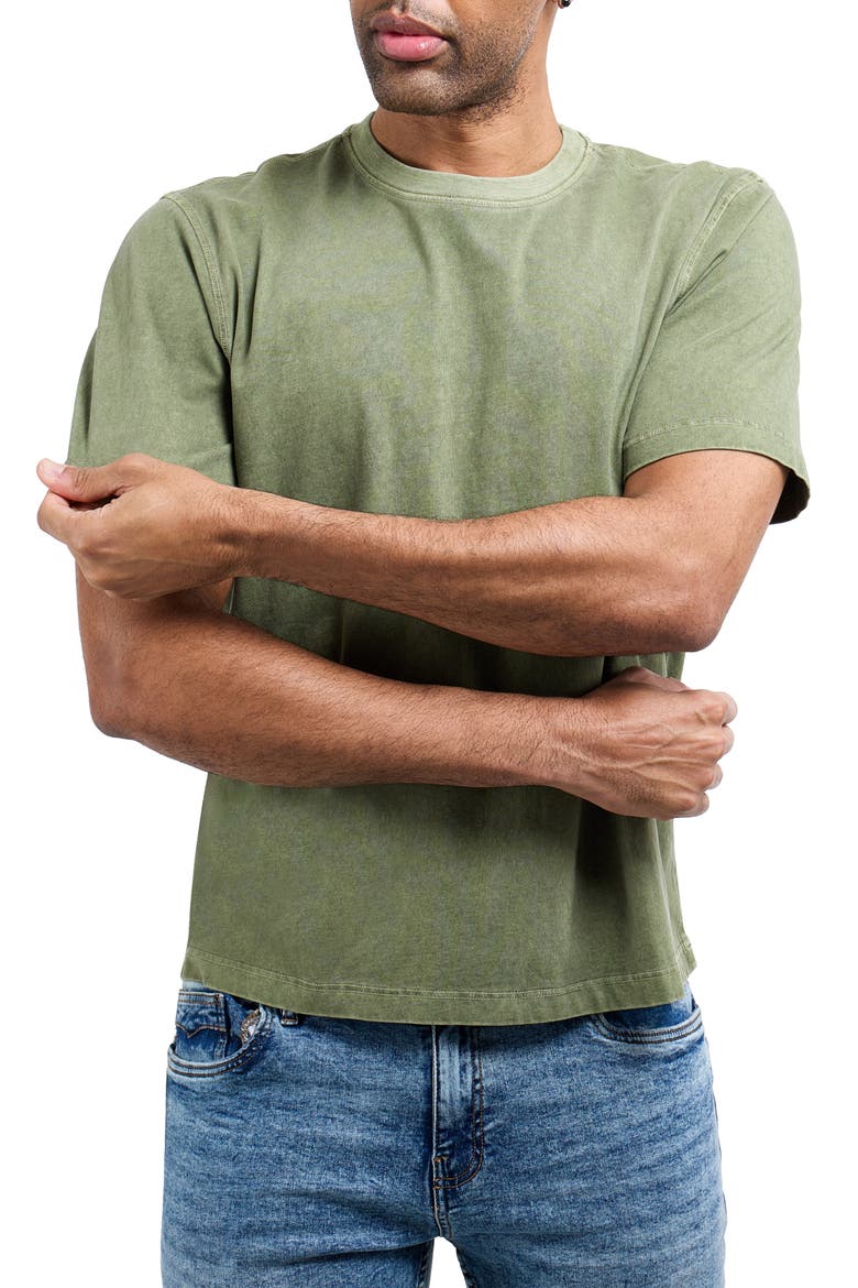 Boxy Pigment Dyed T-Shirt, Alternate, color, OLIVE