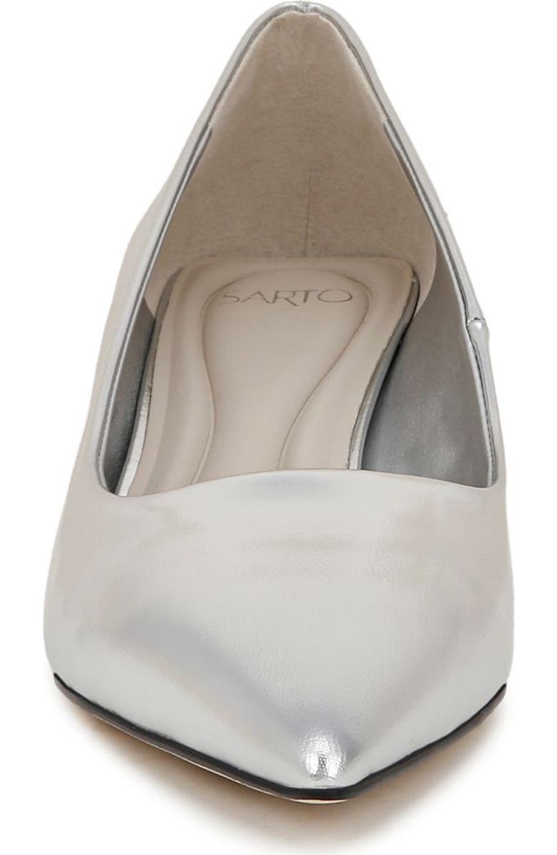 SARTO by Franco Sarto Diva Kitten Heel Pointed Toe Pump, Alternate, color, Silver