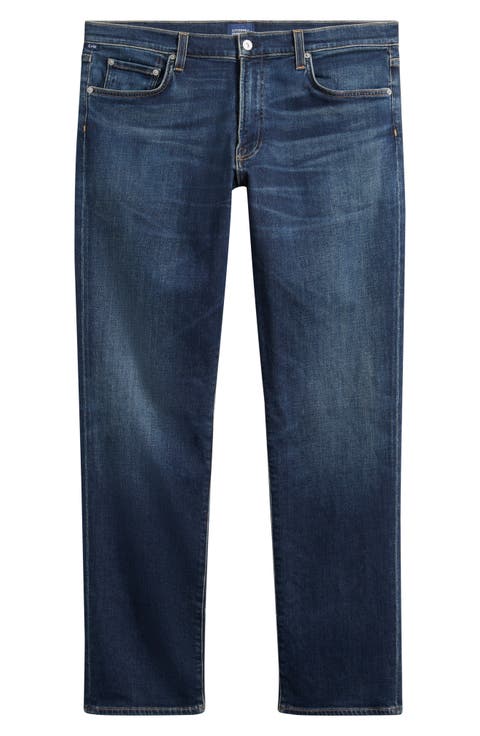 Gage Slim Straight Stretch Cotton & Cashmere Jeans (Prospect Mid Dark)