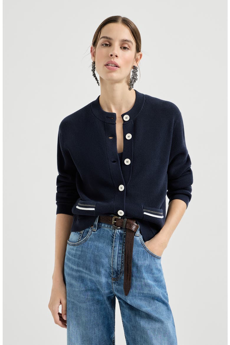 Cotton cardigan, Alternate, color, Blue