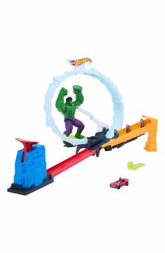 Superstar Speeders Spider-Man & Hulk Smash Down Track Set with 1 Die-Cast Spider-Man Vehicle