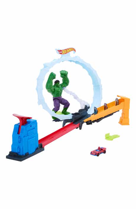 Superstar Speeders Spider-Man & Hulk Smash Down Track Set with 1 Die-Cast Spider-Man Vehicle