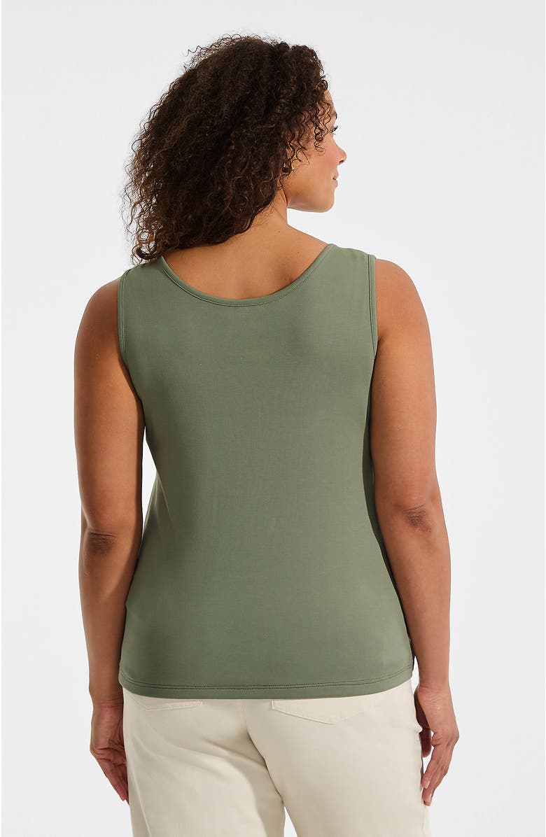 Lands' End Cotton Tank Top, Alternate, color, Sage