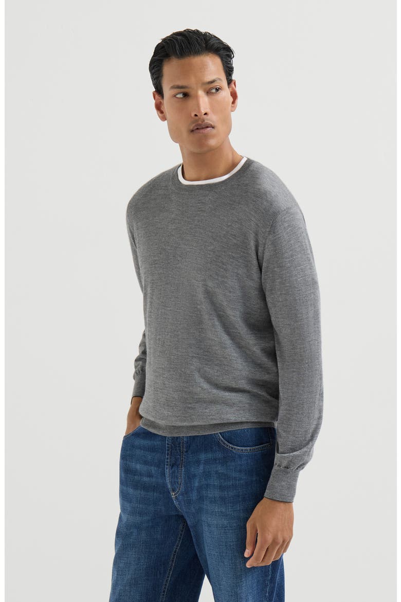 Cashmere and silk lightweight sweater, Main, color, Dark Grey