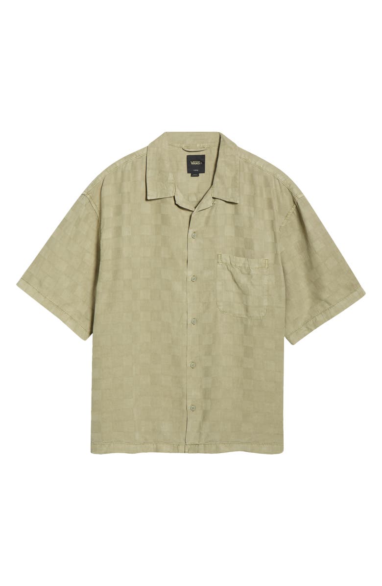 Vans Van Doren Check Button-Up Camp Shirt, Alternate, color, Soft Sage