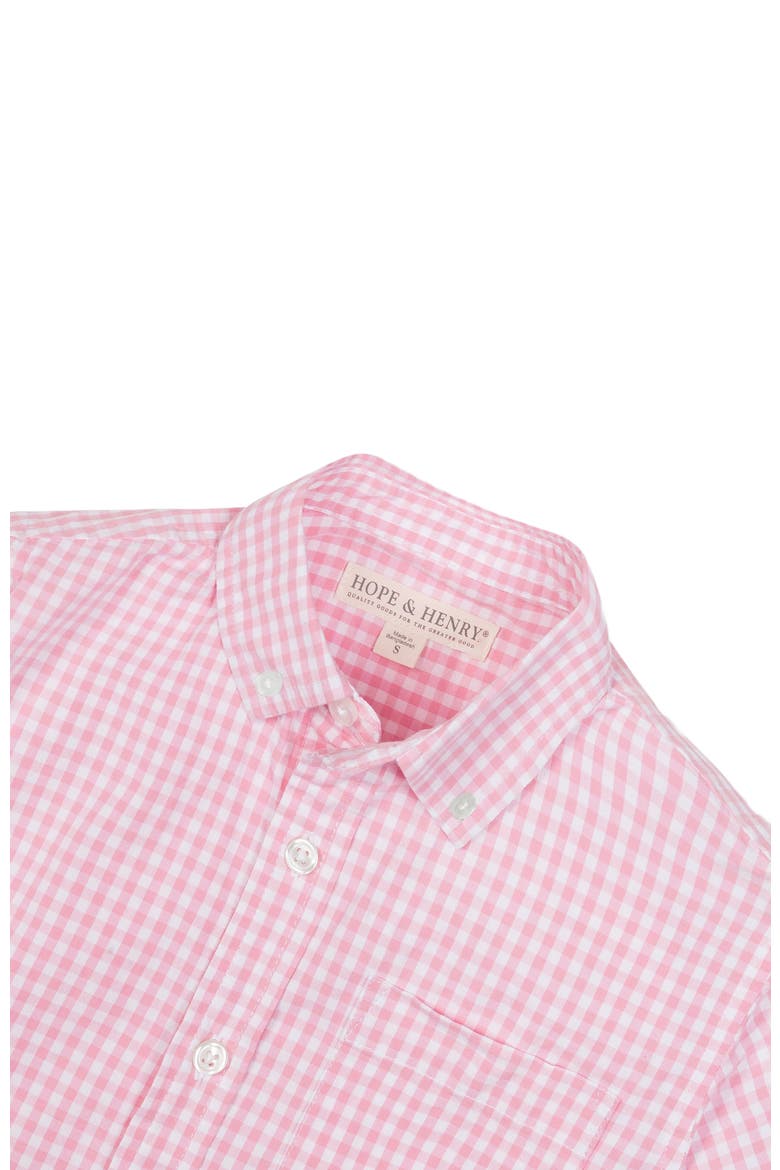 Baby Boys' Organic Stretch Poplin Shirt, Infant, Alternate, color, Classic Pink Gingham