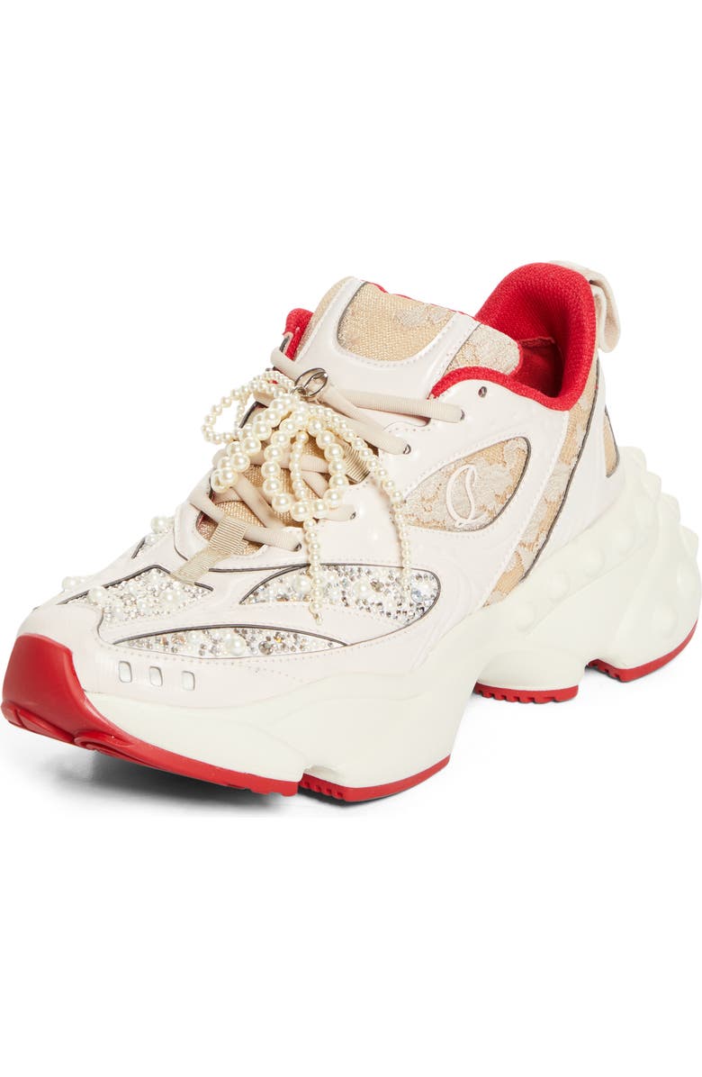 Christian Louboutin So Flo Perla Sneaker, Main, color, Pearl