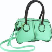 Carlos Falchi Mini Barrel Top Grain Leather Bag