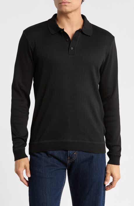 Ribbed Long Sleeve Polo Sweater