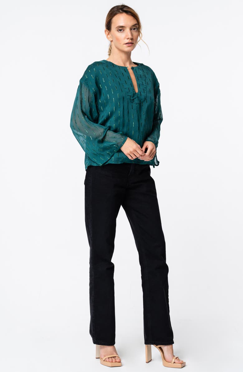 CIEBON Olivie Metallic Fleck Top, Alternate, color, Olive Green