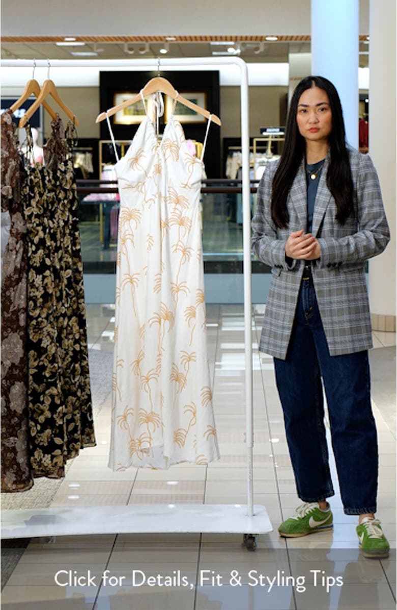 Granger Palm Print Halter Dress, sales video thumbnail