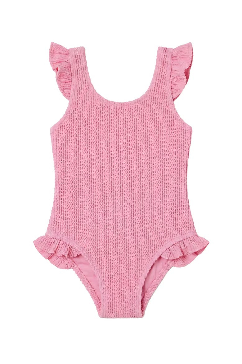 Infant Crinkle Ruffle One Piece, Main, color, Pink